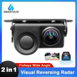 SMARTOUR HD Car Rear View Camera 2 In 1 Parking Radar Detector Sensor Night Vision Waterproof Reverse Camera