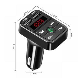 Car Mp3 Handsfree Wireless Bluetooth Car Kit FM Transmitter TF Card LCD MP3 Player Dual USB 2.1A Car Charger Phone Charger