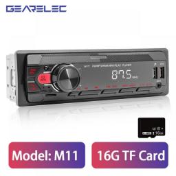 Gearelec 1 Din Car Radio BT Autoradio TF Stereo 12V MP3 Player AUX-IN FM USB Audio Stereo In-dash Radio For Universal PK JSD520