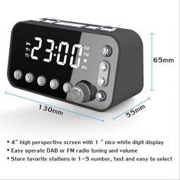 A1 Digital Desktop Alarm Clock Dual USB Charging Port LED Display DAB FM Radio