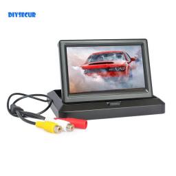 DIYSECUR 5inch Foldable TFT LCD Monitor Car Reverse Rear View Car Monitor For Camera DVD VCR
