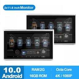 11.6 Inch Universal Car Headrest Rear Monitor Android 10.0 4K Video Player  WIFI Bluetooth USB HDMI Airplay Tablet Touch Screens