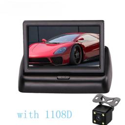 Bileeko 4.3 Inch TFT LCD Car Monitor Foldable Display Infrared Reverse Camera Parking System For Car Rearview Monitors