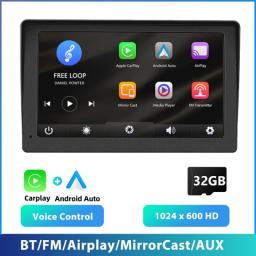 Podofo 7'' Car Mirror Carplay Video Recording Carplay & Android Auto Voice Control Touch Screen Monitor Dashboard DVR