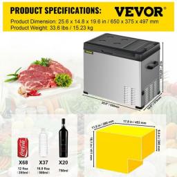VEVOR 30L 40L 50L Mini Car Refrigerator Portable Small Fridge Freezer 12V/24V DC 110-240 AC Cooler For Outdoors Caravan Camping