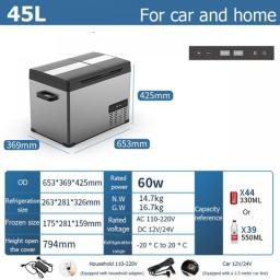 35L/45L/55L Alpicool Car Refrigerator 12V/24V/110-220V Car Home Mini Ice Box Double Temperature Single Control Quick Freezer