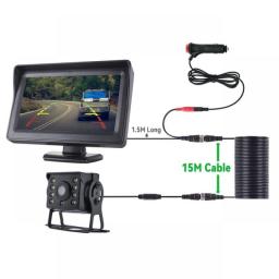 MJDOUD  Car Rear View Camera With Monitor For Truck Vehicle Parking 4.3