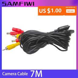 7M Video Cable For Car Rear View Camera Universal 7 Meters Wire For Connecting Reverse Camera With Car Multimedia Monitor