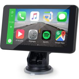 2022 Newest Wireless Apple Carplay & Android Auto, Carpuride 7 Inch Full HD Touch Screen Portable Car Radio