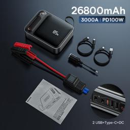 Baseus 3000A Car Jump Starter Power Bank 26800mAh Car Starting Device With PD 100W Fast Charging Car Battery Charger Booster