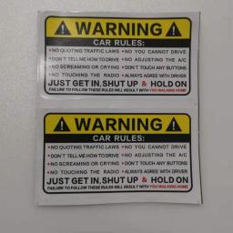 USELESS 2 Pcs 102mmX57mm Yellow Warning Car Body Glass Rules  Automotive Reflective Sticker
