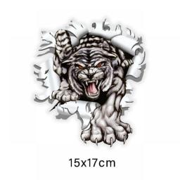 Three Ratels LCS271# 15x17.1cm Tiger In The Bullet Hole Colorful Car Sticker Funny Stickers Styling Removable Decal