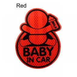 Personality Reflective Baby In Car Window Bumper Sticker Vinyl Decal Cute Safety Warning Sign Auto Accessories
