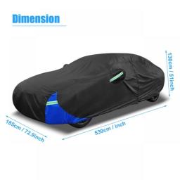 X Autohaux Full Car Cover Universal Waterproof Snowproof Outdoor Auto Car Protector Cover Rain Sun Protector For Sedan Polyester