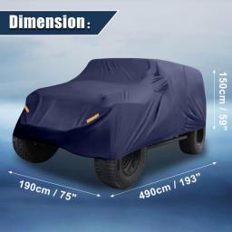 X Autohaux Car Cover For Jeep Wrangler JK JL 2/4 Door 2007-2021 Outdoor Waterproof SUV Auto Cover For Jeep Accessories Tools