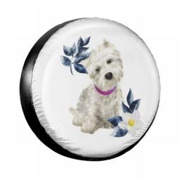 Custom Westie Dog Anatomy Spare Tire Cover For Jeep Pajero West Highland White Terrier Car Wheel Protectors Car Inch