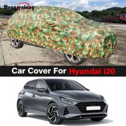 Camouflage Car Cover Waterproof Auto Sun UV Rain Snow Protection Cover Windproof For Hyundai I20 2008-2023