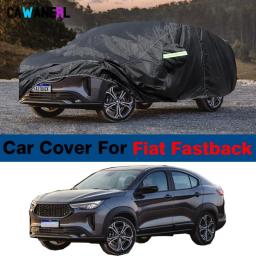 Waterproof Black Car Cover For Fiat Fastback SUV UV Sun Rain Snow Dust Scratch Resistant Windproof Cover