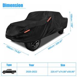 X Autohaux Truck Car Cover For Jeep Gladiator JT 2020-2022 Outdoor Waterproof Sun Rain Dust Snow Cover Accessories For Vehicles