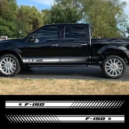 2Pcs Car Styling Door Side Skirt Stickers For Ford F150 F-150 Racing Stripes Auto Body Decor Vinyl Film Decals Car Accessories