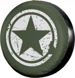 US Army Green Star Spare Tire Cover Polyester Universal Sunscreen Waterproof Wheel Covers  Many Vehicles14 15 16 17 Inch