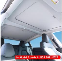 Scroll Panoramic Sunroof Sunshade For Tesla Model 3 Y Upgrade Body-integrated Car Retractable Sun Visor Roof Skylight High-end