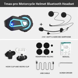 Freedconn T Max Pro Motorcycle Intercom Bluetooth Helmet Headset 6 Riders BT 5.0 1200M FM Motor Interphone Communicator Earphone