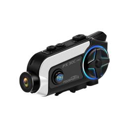 Fodsports FX30C Pro Motorcycle Intercom Helmet Bluetooth Headset Video Recorder 1080P APP Wifi Camera, BT5.0, Music Share,FM