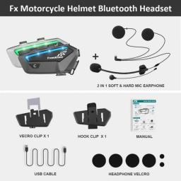 Motorcycle Intercom Bluetooth Helmet Headset Freedconn FX 10 Riders Pair Other Brands Motorbike Interphone Speaker Communicator
