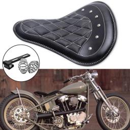 1 SET Motorcycle Retro Leather Solo Seat+3