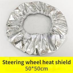 1PCS 50x50cm Car Steering Wheel Cover Sun Visor Heat Insulation Sunscreen Aluminum Film Interior Heat Shield Car Accessories