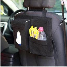 Car Back Seat Storage Bag Organizer Hanging Bag Box Paper Towel Phone Storage Felt Bag Trash Can Organizer Car Accessories