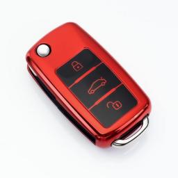 Car Key Cover Case Holder Keychain For VW Volkswagen Polo Golf Passat Beetle Caddy T5 Up Eos Tiguan Jetta For Skoda Octavia A5