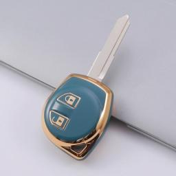 2 Buttons Fashion TPU Remote Key Fob Case Cover For Suzuki Swift Grand Liana SX4 Window Vitara Amagatarai Car Key Shell Keyring