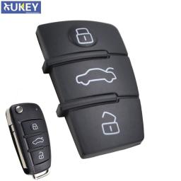 Remote Flip Key FOB Shell 3 Button Rubber Pad Replacement For AUDI A2 A3 S3 A4 A6 A6L A8 Q3 TT Quattro