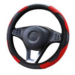 1 PCS Car Steering Wheel Cover Breathable Anti Slip PU Leather Steering Covers Suitable 37-38cm Suit VW AUDI BMW BENZ TOYOTA