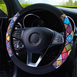 No Inner Ring Diving Material Fashion Color Matching New Elastic Elastic Steering Wheel Cover Fashion Trend Car Handle Cover