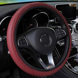 1pc Car Steering Wheel Cover Skidproof Auto Steering- Wheel Cover Anti-Slip Universal Embossing Leather Car-styling Drop Ship