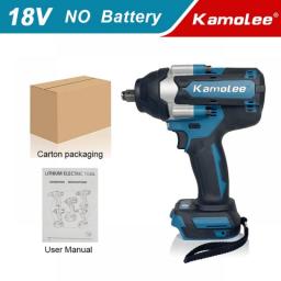 Kamolee 1800N.m Electric Cordless Impact Wrench With Brushless Motor And Rechargeable Battery [ DTW700]