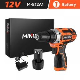MINUMX 12V 16V 20V MAX Cordless Drill Electric Screwdriver Two Gear Speed 25 Plus 1 Setting Lithium Battery Electric Power Drill