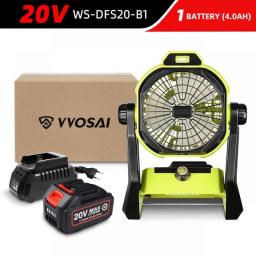 VVOSAI 20V MT-Series Multifunction Electric Fans Lithium Battery Cordless Fans With LED Light Outdoor Camping Ceiling Fans