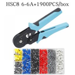 HSC8 6-4A 0.25-10mm²/6-6A 0.25-6.0mm²Tubular Terminal Crimping Tool Crimping Pliers  Hand Tool Mini Wire Ferrule Fixture Kit