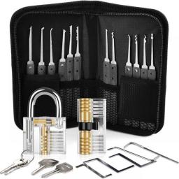 5-22pcs Lock Picking Kit Practice Tools With 1/2/3/4 Clear Locks Transparent Padlock Unlocking Tool Kit Can Be Selected