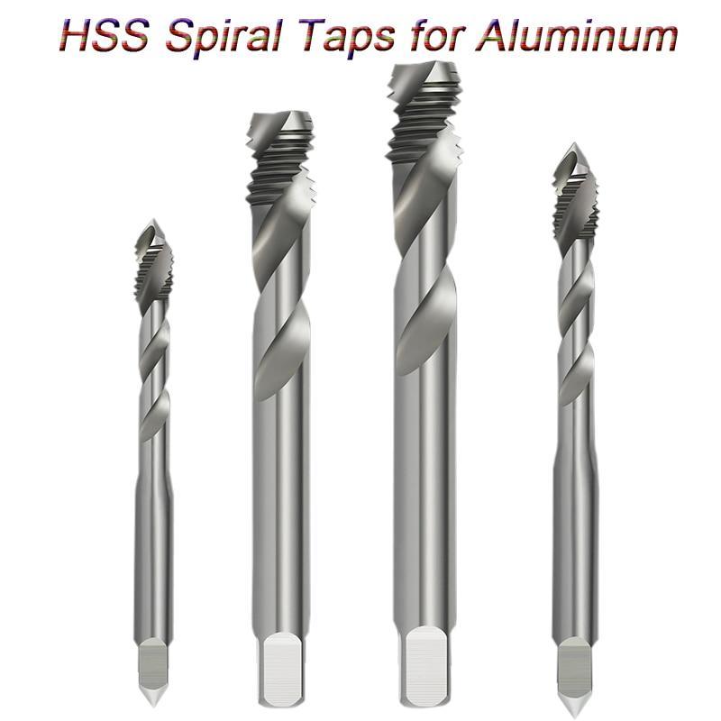 Metric HSS Spiral Flute Tap Thread Taps for Aluminum Non-Ferrous Metals processing Blind Holes M2 M3 M4 M5 M6 M8 M10 M12 Screw