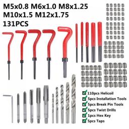 Thread Repair Tool Set 75/125/131pcs M5 M6 M8 M10 M12 Screw Thread Inserts For Restoring Damaged Helicoil Kit 