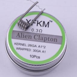 XFKM 10pcs/lot A1/316 Flat Twisted Wire Fused Clapton Hive Wires Alien Mix Twisted Quad Tiger Coils Heating Resistance Coil