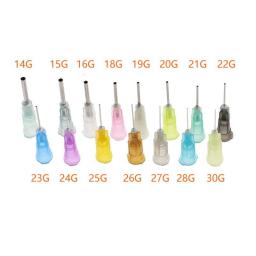 50pcs Straight Precision Liquid  Syringe Dispenser Needles Tips 14/15/16/18/19/20/21/22/23/24/25/26/27/28/30G