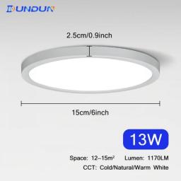 Ultrathin 0.9inch Led Ceiling Light 6W 9W 13W 18W 24W Ceiling Lamps For Living Room 85-265V Led Lights For Bedroom Lighting