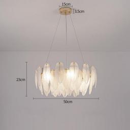 Nordic LED Chandeliers For Living Room Dining Bedroom Kitchen Glasses Feather Chandeliers Luxury Gold Art Decor Hanging Lamp