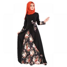 Women Muslim Dress Muslim Fashion Abaya Dubai Flowers Elegant Temperament Print Long Dress Bow Abaya Turkey Saudi Arabia Dresses